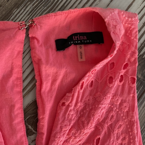 🌷Trina Turk🌷Cosmo Pink Eyelet Jumpsuit - Picture 3 of 5